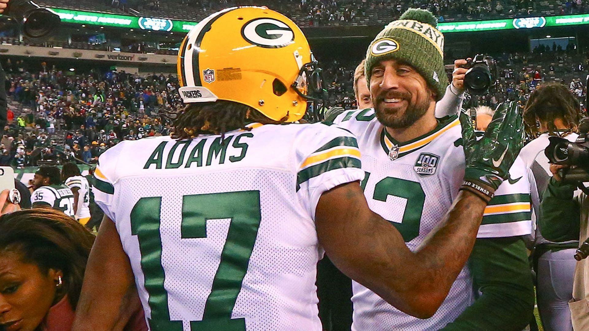 The Packers offensive duo following a game against the Jets.