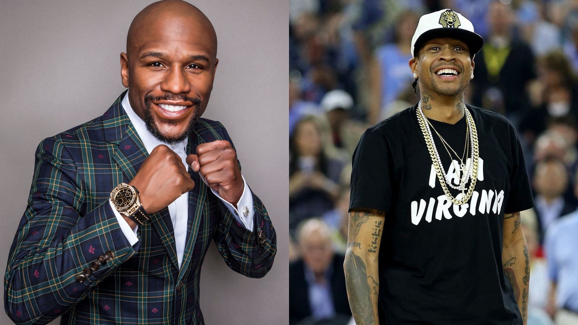 Floyd Mayweather (left) and Allen Iverson (right)