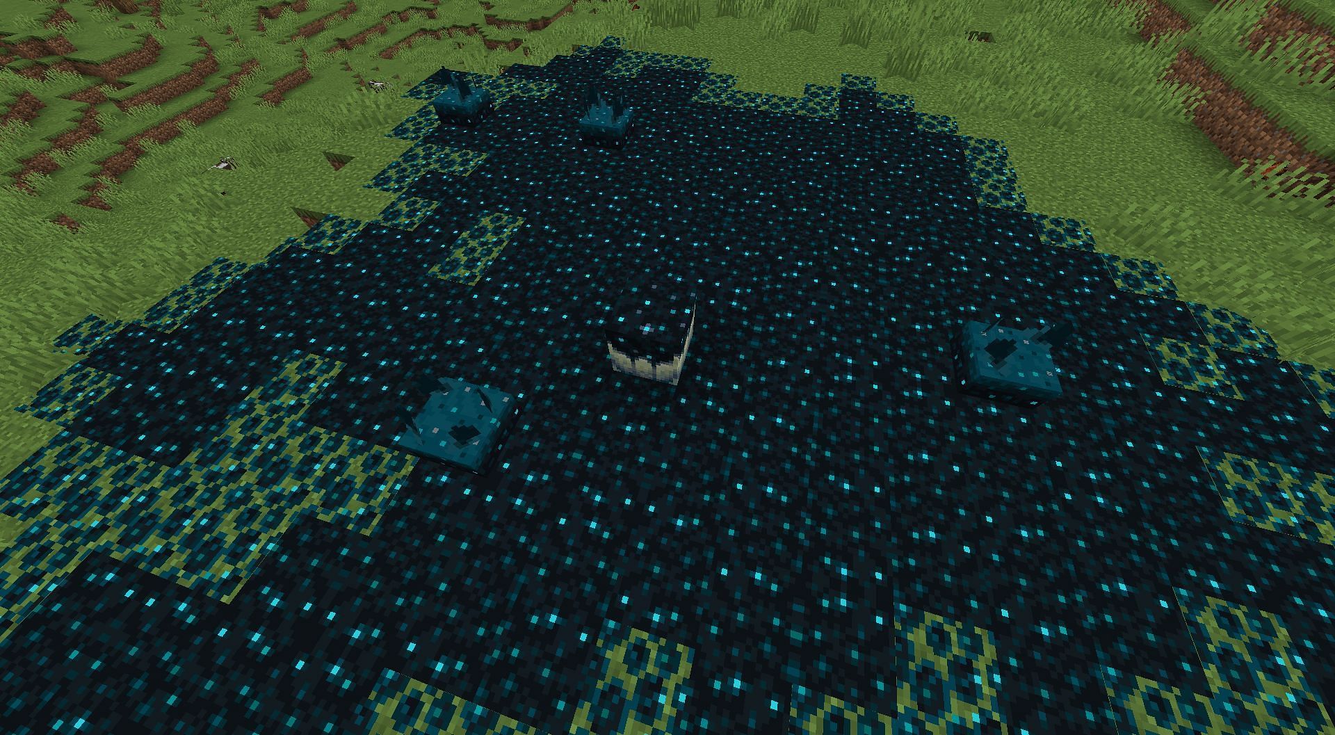Sculk catalyst can absorb XP orbs dropped from mobs and players and spread sculk blocks in Minecraft The Wild Update (Image via Mojang)