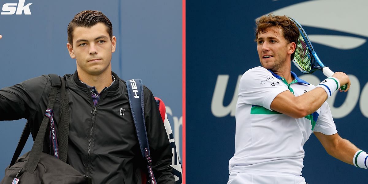 Taylor Fritz (left) and Casper Ruud have endured contrasting fortunes at the 2022 US Open.