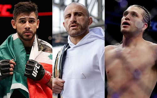 Yair Rodriguez (left), Alexander Volkanovski (center), and Brian Ortega (right) (Images via Getty)