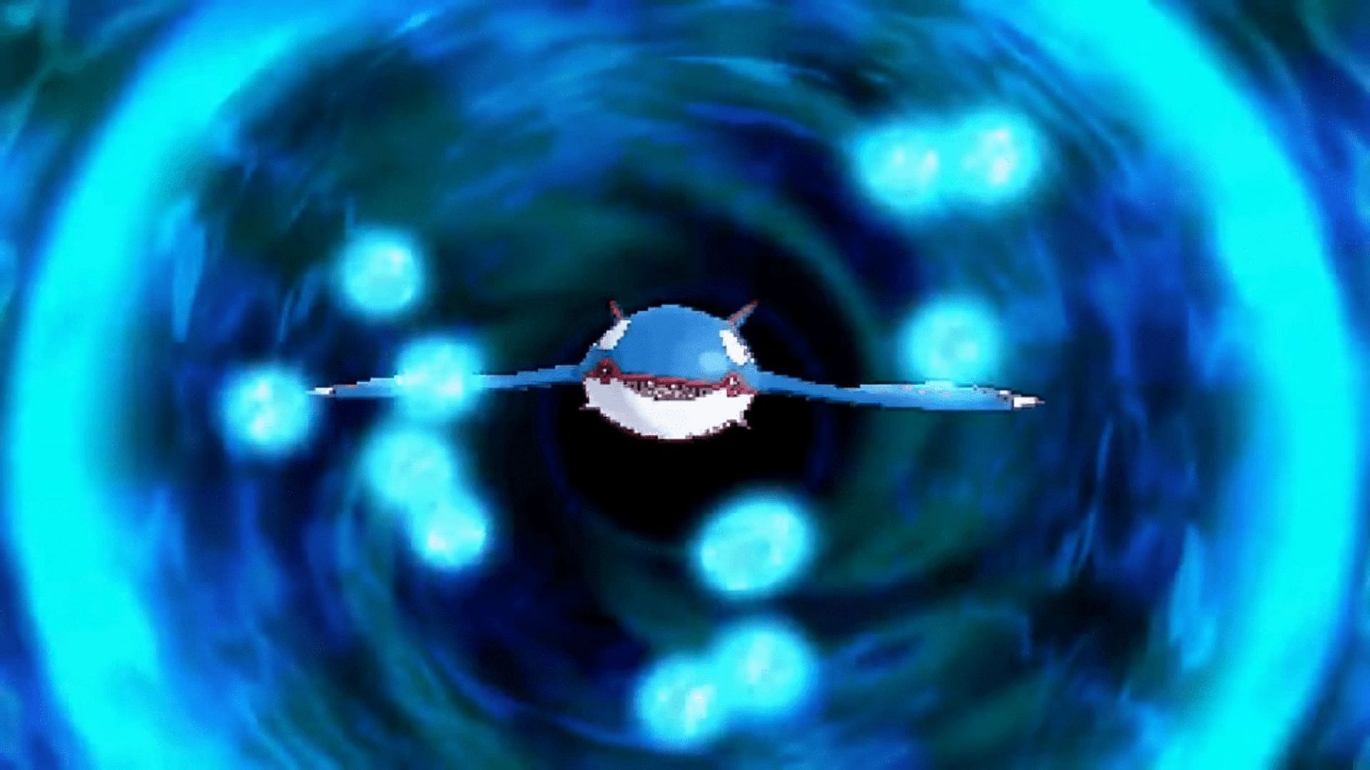 Kyogre attacks with Origin Pulse in Omega Ruby/Alpha Sapphire (Image via Game Freak)