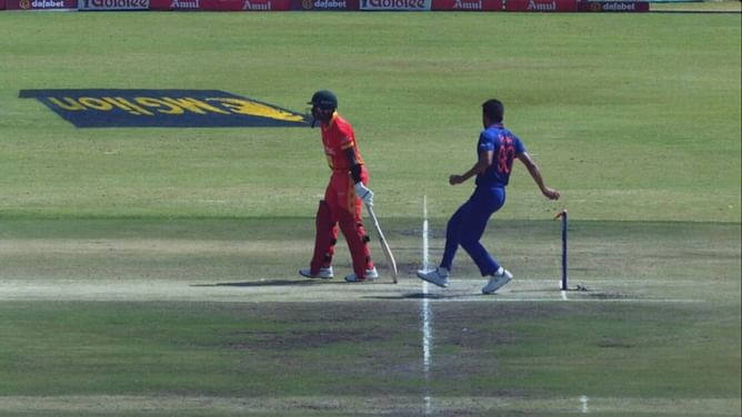 IND vs ZIM 2022: [Watch] Deepak Chahar attempts to run out non-striker Innocent Kaia in follow-through, gives warning