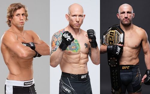 Urijah Faber (left), Josh Emmett (middle), and Alexander Volkanovski (right) [ Images via Getty ]