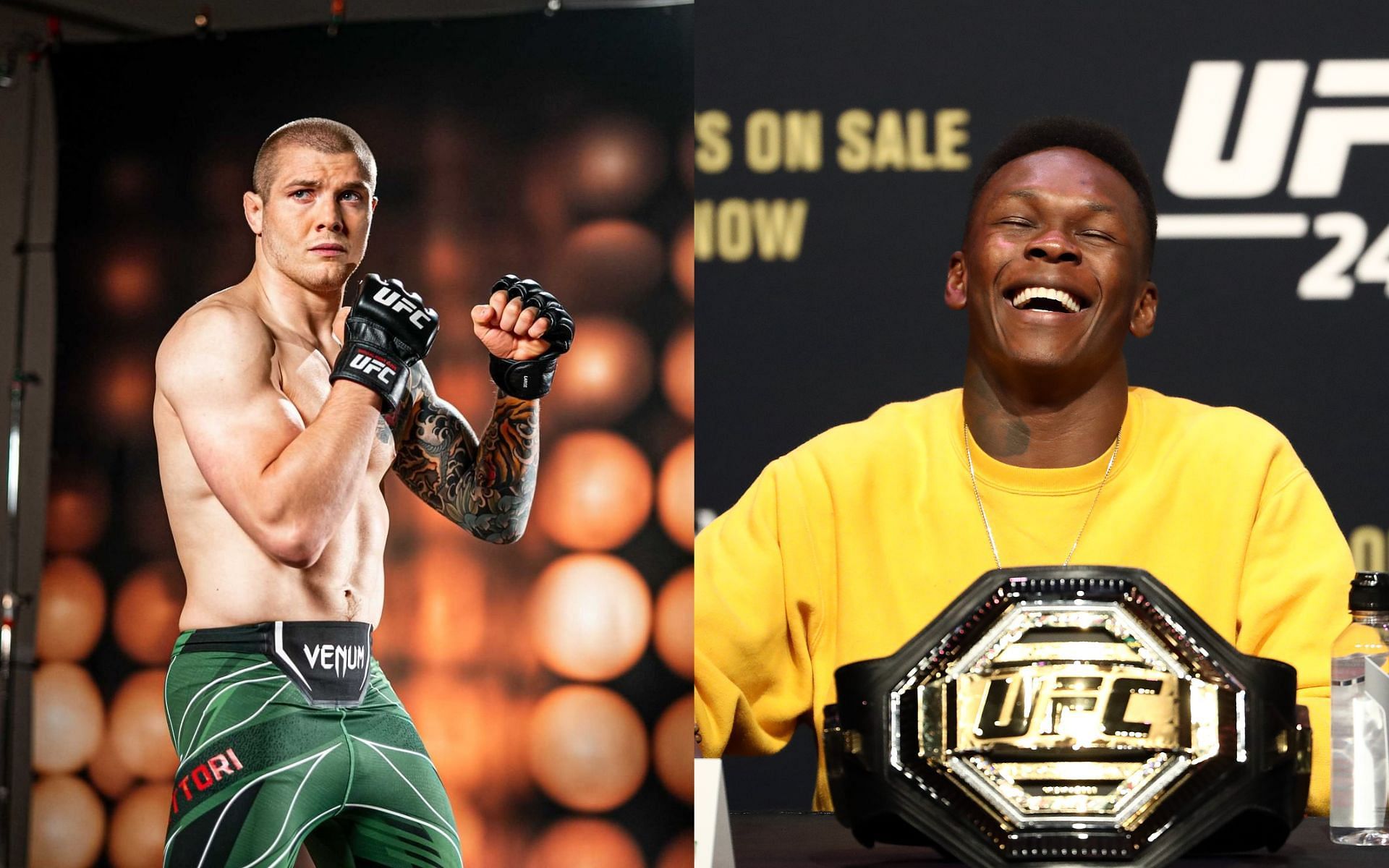 Marvin Vettori (left), Israel Adesanya (right) [Image courtesy of @ufc on Instagram]