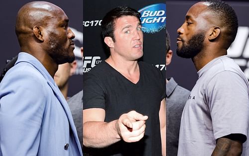 Kamaru Usman (left), Chael Sonnen (center), and Leon Edwards (right) (Images via Getty)