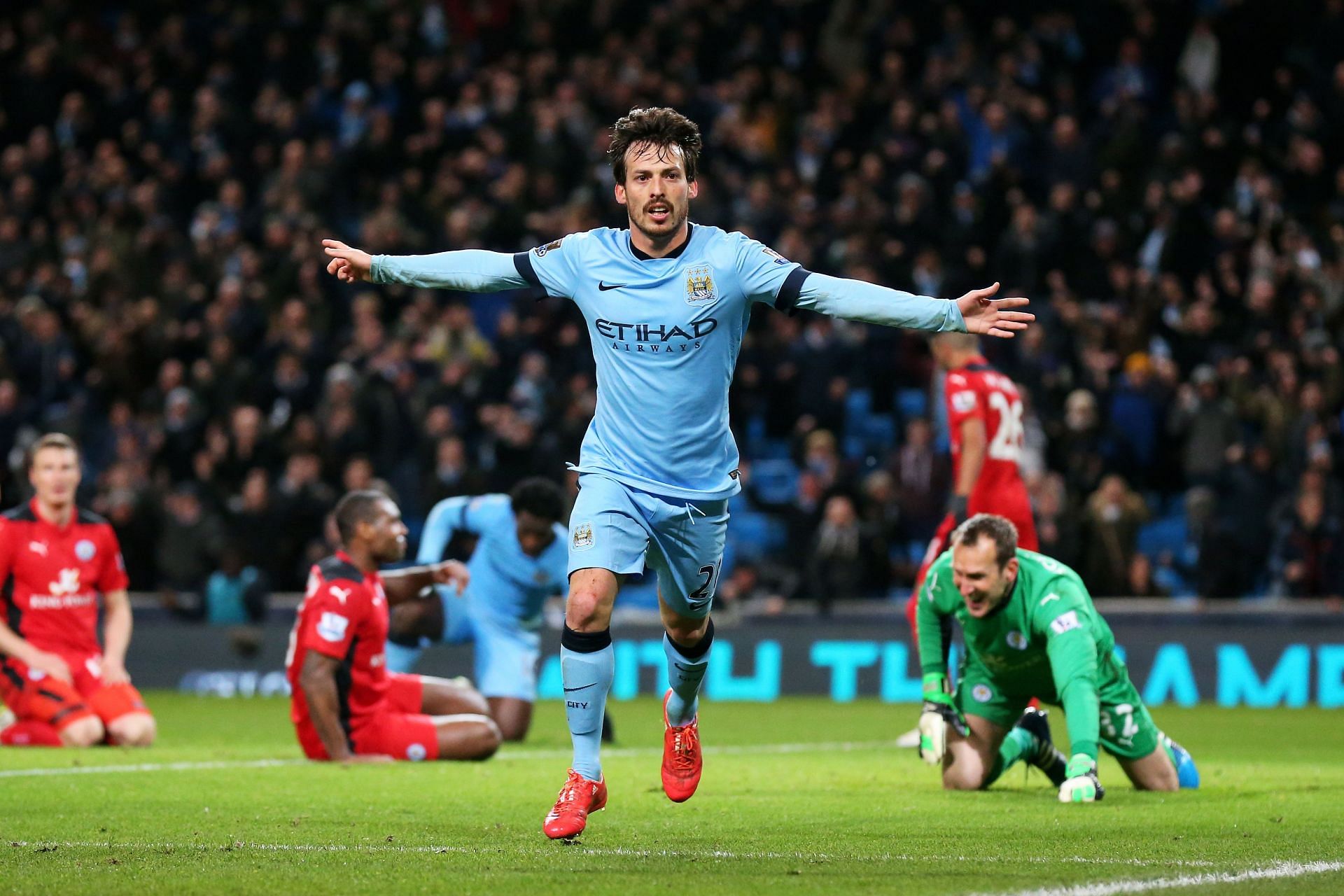 David Silva in action for Manchester City