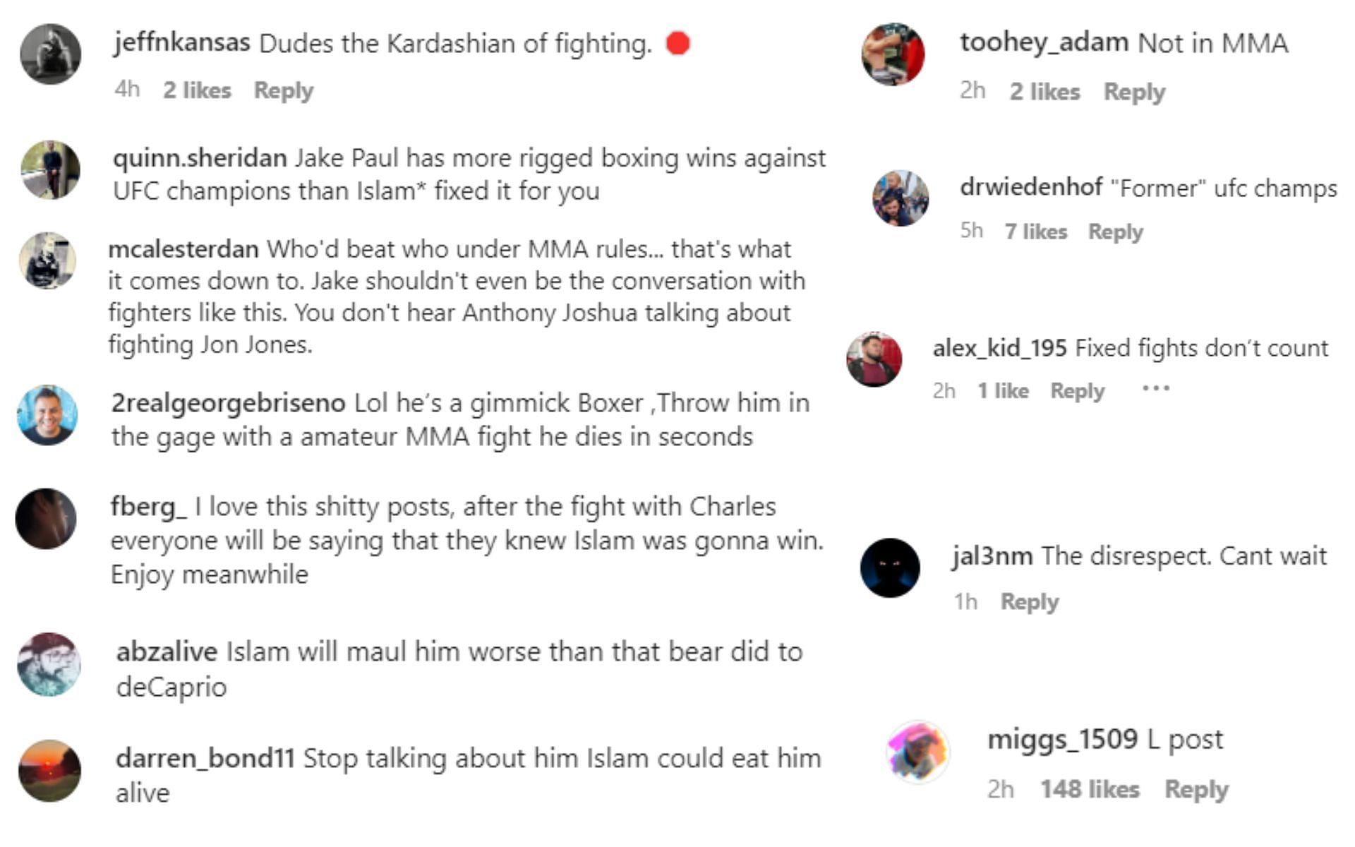 Fans hilariously react to a post that made an observation between Jake Paul and Islam Makhachev