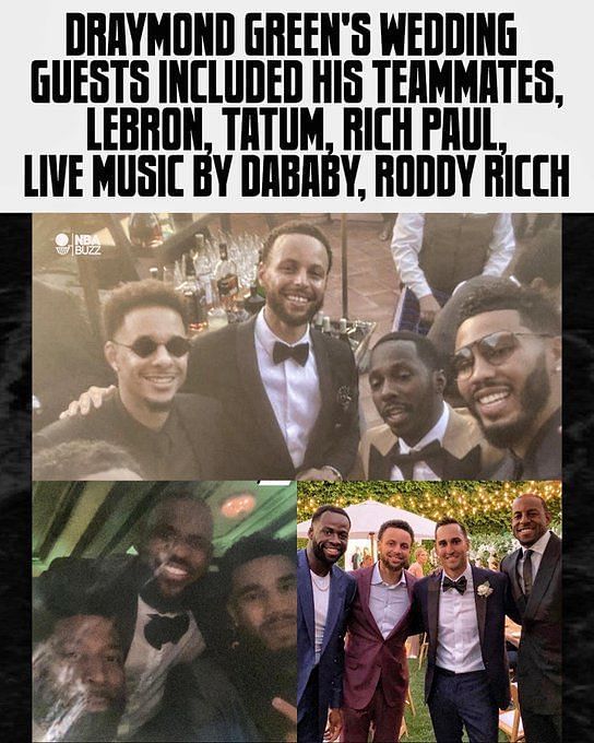 Draymond Green's wedding featured Steph Curry, LeBron James, DaBaby and  more!