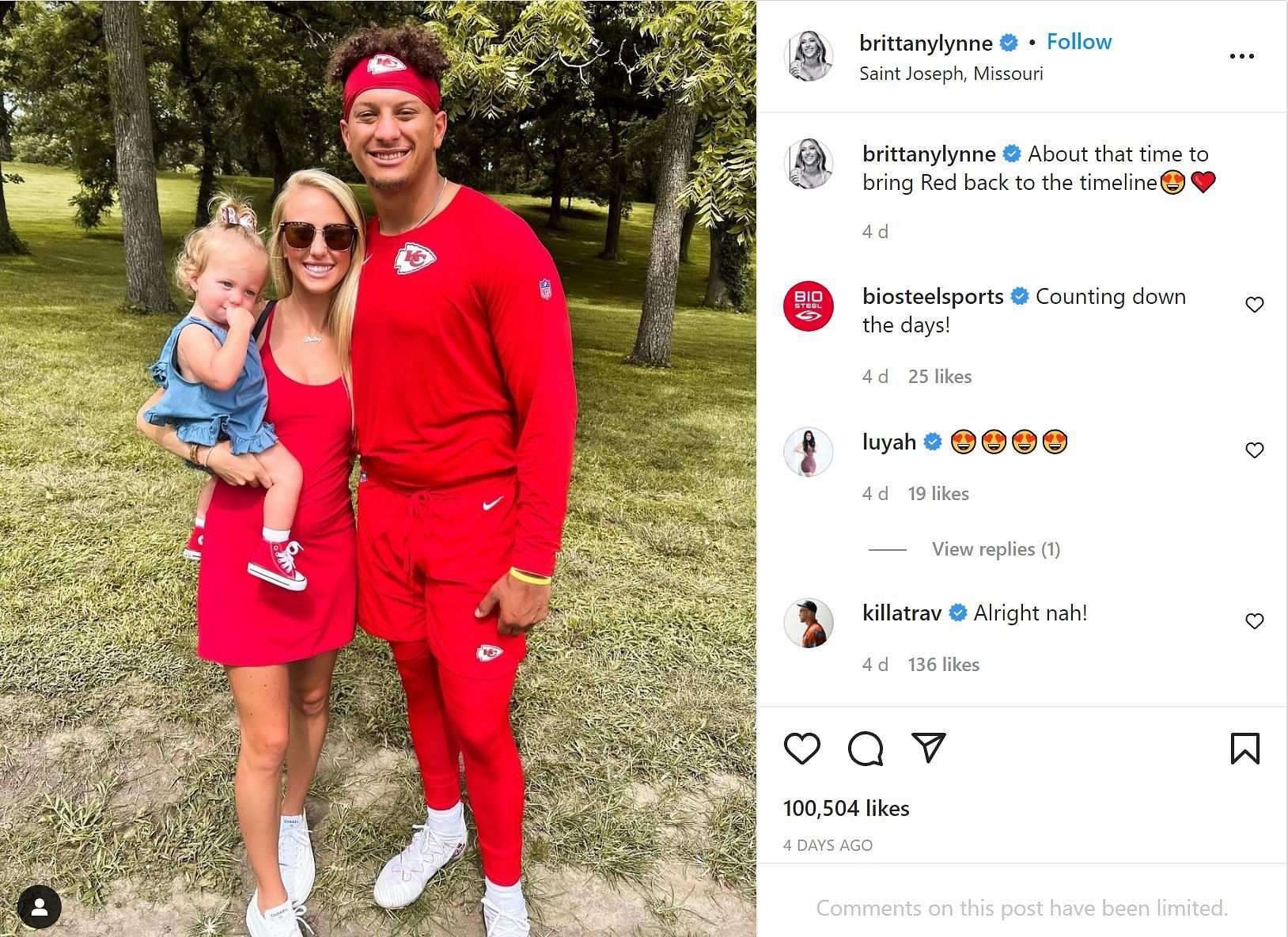 Patrick Mahomes Jumps into Pool After He & Brittany Matthews