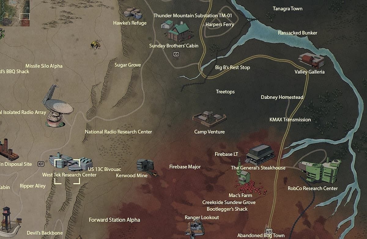 How to find West Tek in Fallout 76