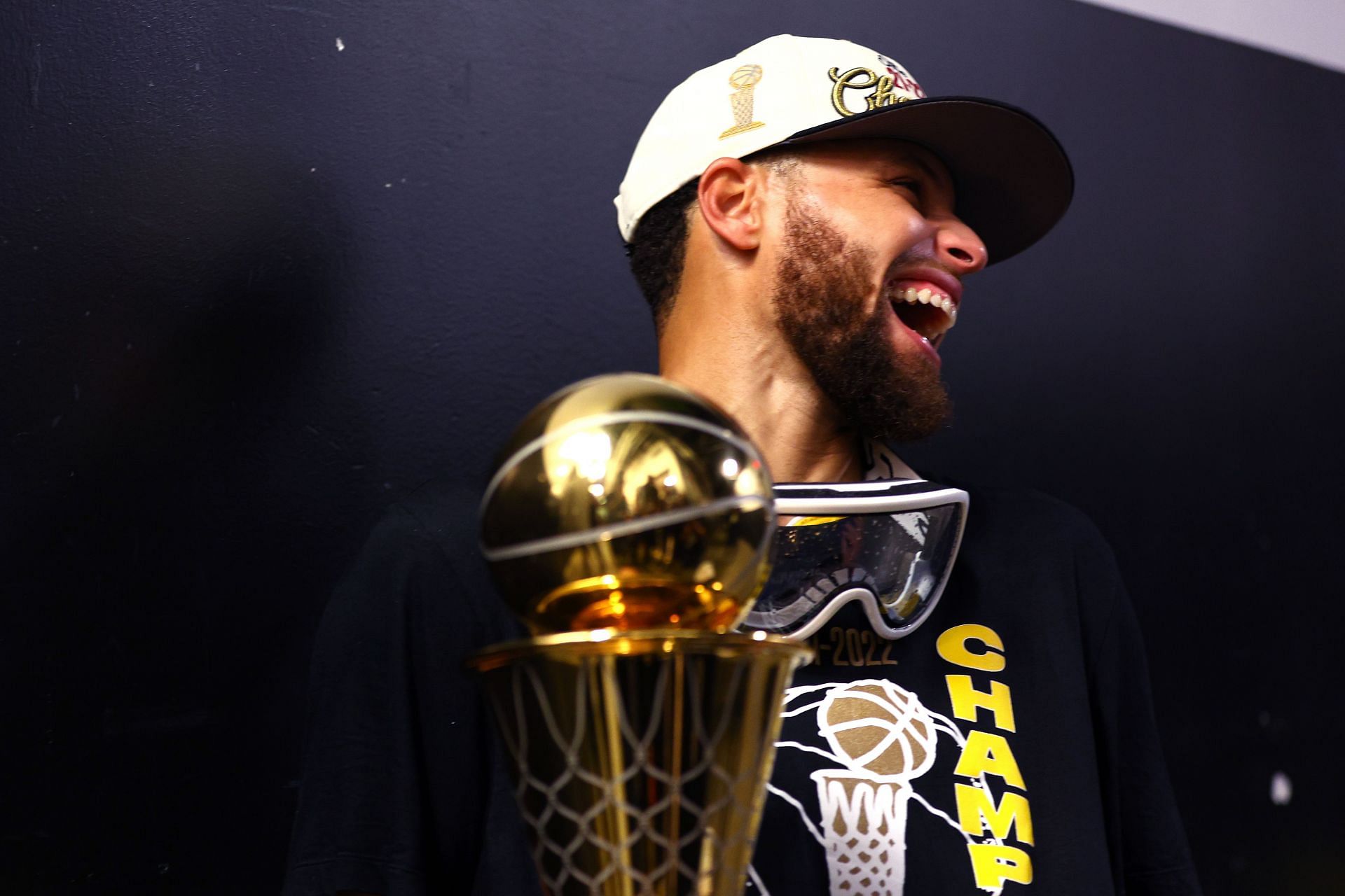 Steph Curry #30 of the Golden State Warriors celebrates after defeating the Boston Celtics 103-90 in Game Six to win the 2022 NBA Finals at TD Garden on June 16, 2022, in Boston, Massachusetts