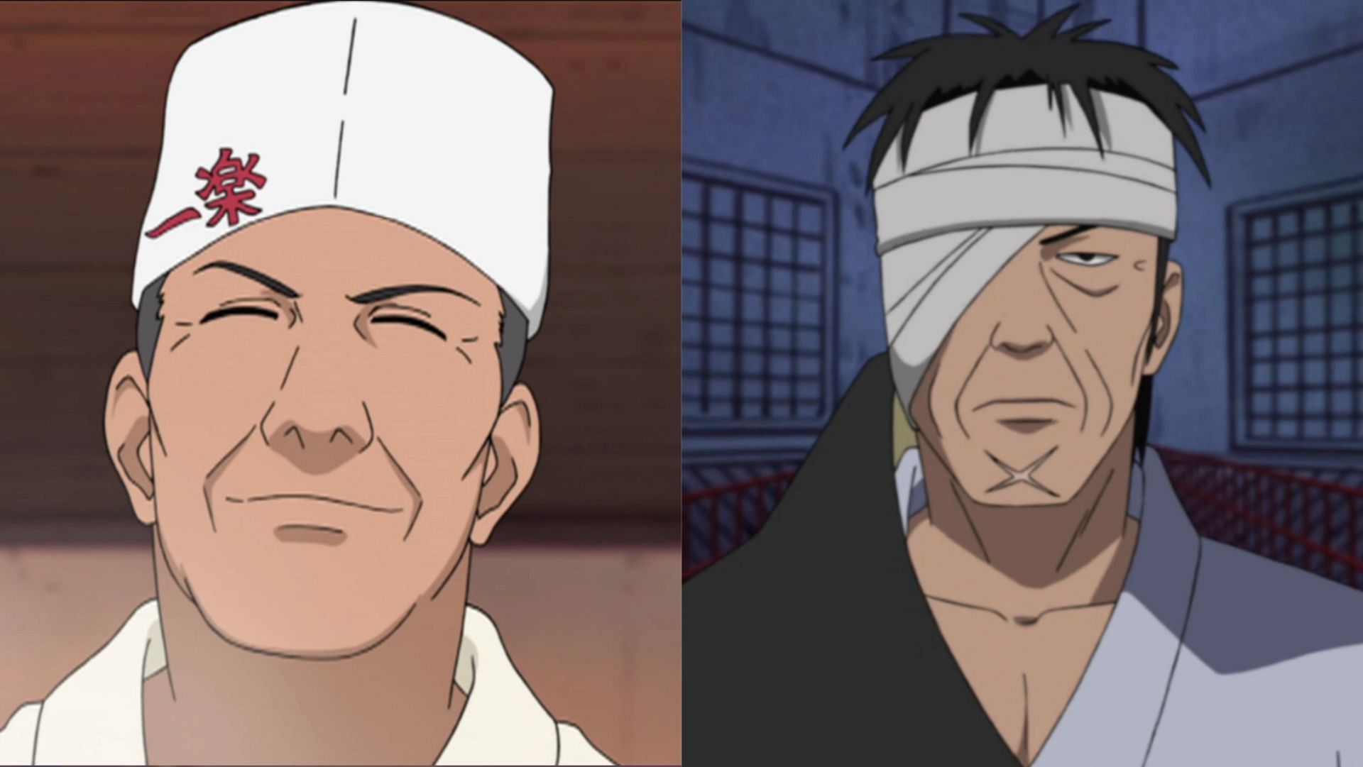 Teuchi Ichiraku and Danzo, as shown in the anime (Image via Naruto)