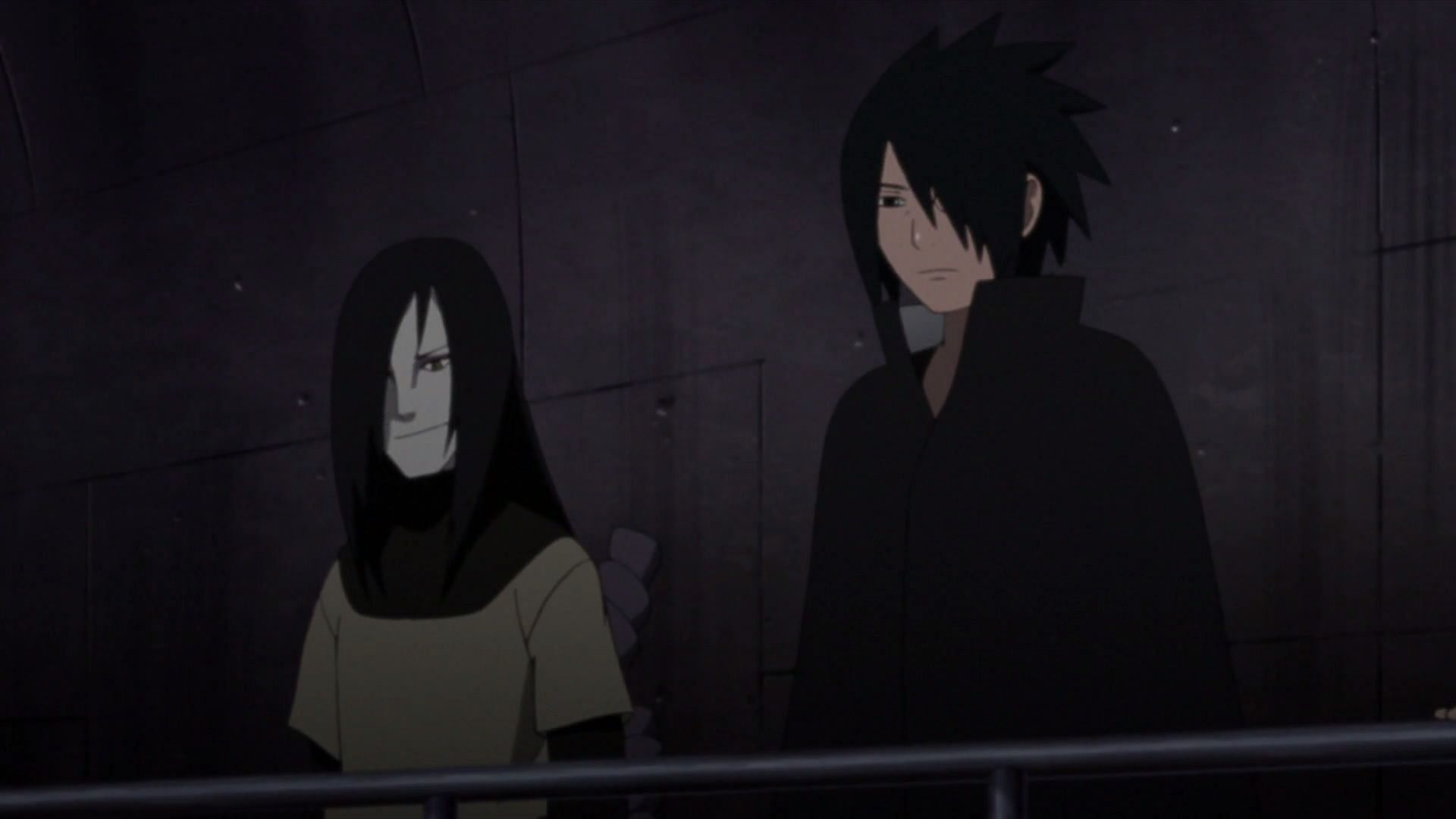 Orochimaru (left) and Sasuke (right) as seen in the series&#039; anime (Image via Studio Pierrot)