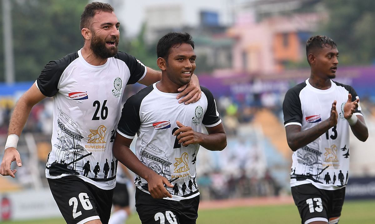 Rahul Paswan celebrates his goal against the Indian Air Force FT (Image Courtesy: Durand Cup)