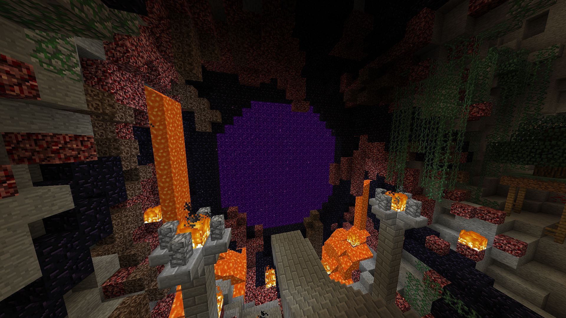An example of an infected Nether portal (Image via Reddit)
