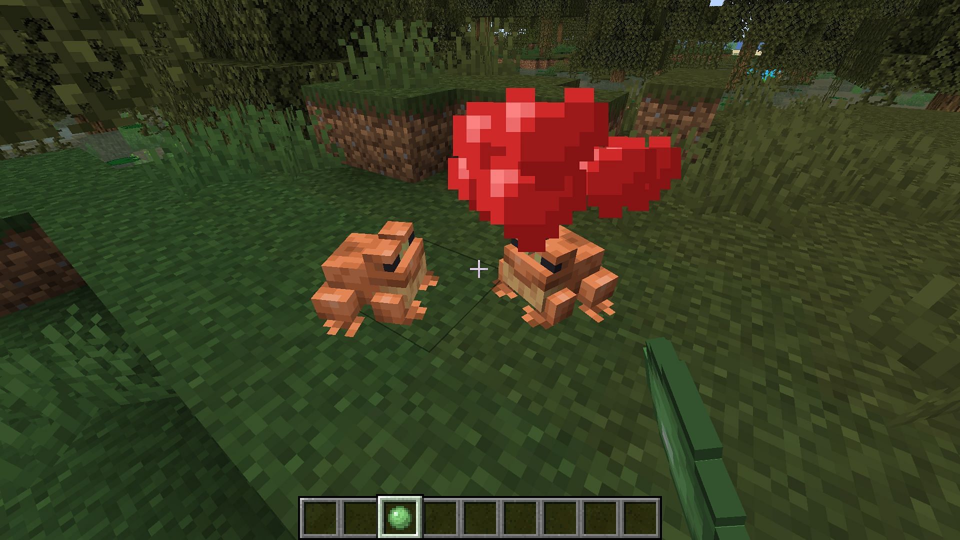 Frogs can breed with the help of slimeballs (Image via Minecraft 1.19)