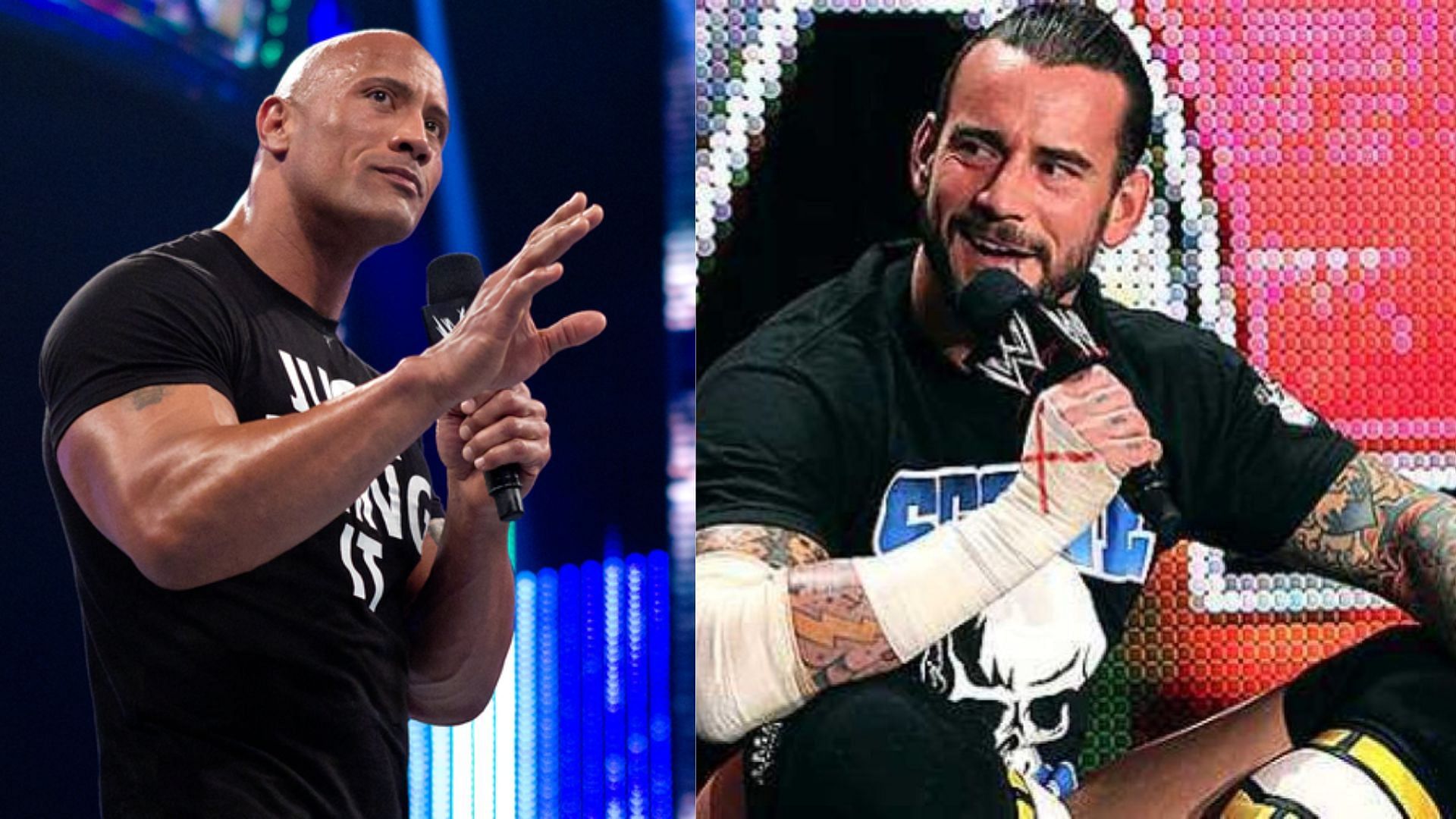 The Rock (left); CM Punk (right)