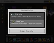 The character type dialogue box (Image via Minecraft)