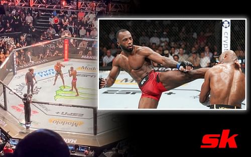 Leon Edwards vs. Kamaru Usman (Left image via @ESPNKnockOut and Right image via @arielhelwani on Twitter)