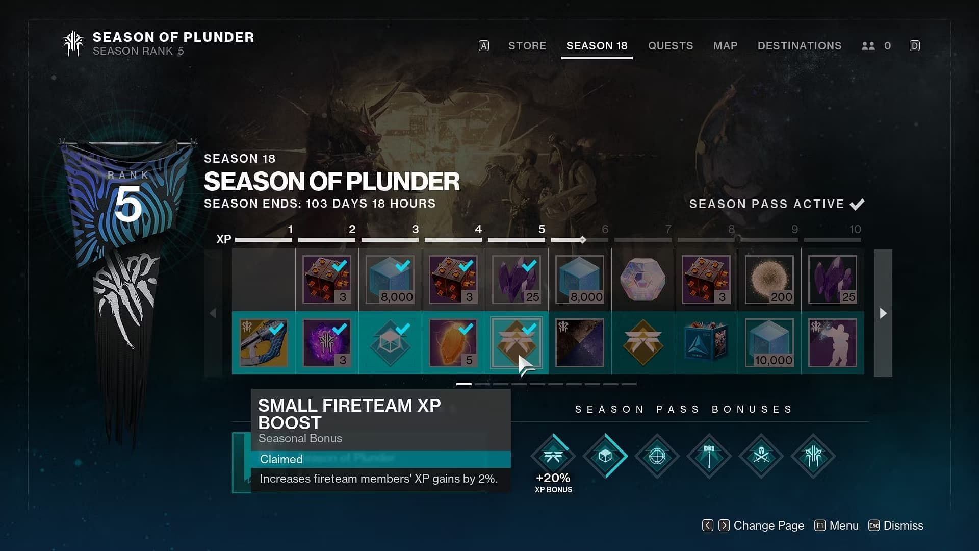 Shared Wisdom requires at least one player in the Fireteam to have unlocked the first rank of the Small Fireteam XP Boost on the Season Pass (Image via Bungie)