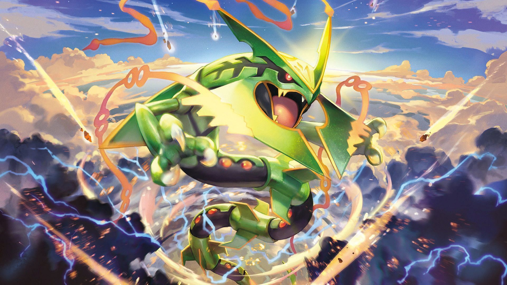 Official art for Rayquaza in its Mega-Evolved form (Image via The Pokemon Company)