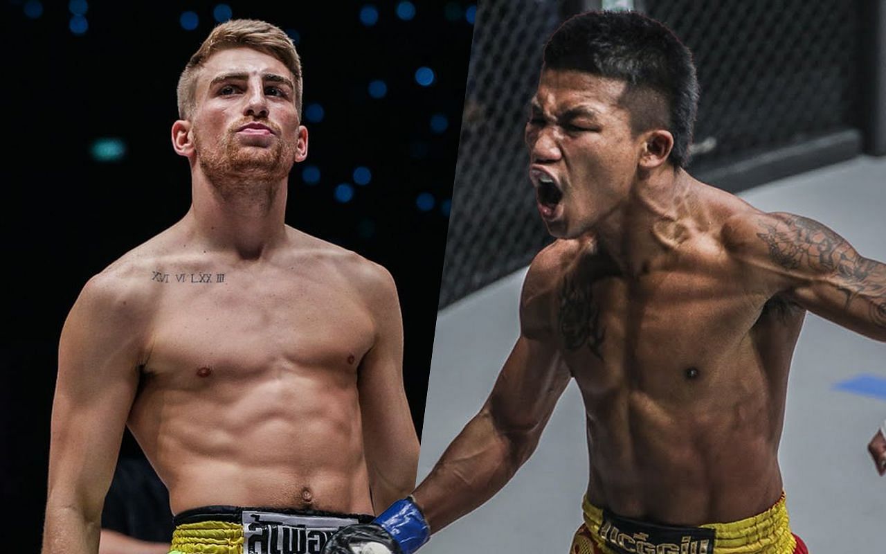 (left) Jonathan &#039;The General&#039; Haggerty asserts that (right) ONE flyweight Muay Thai world champion Rodtang Jitmuangnon is the real deal [Credit: ONE Championship]