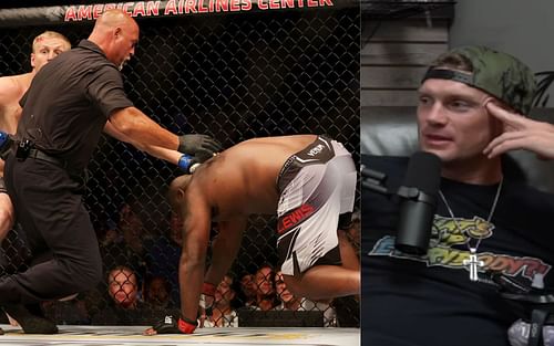 Derrick Lewis stoppage (left), Stephen Thompson (right) [Images courtesy of Stephen Wonderboy Thompson on YouTube]