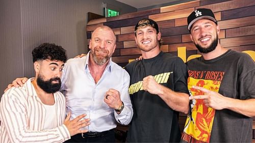 Triple H (center left) and Logan Paul (center right) (@tripleh) [image courtesy of Instagram]