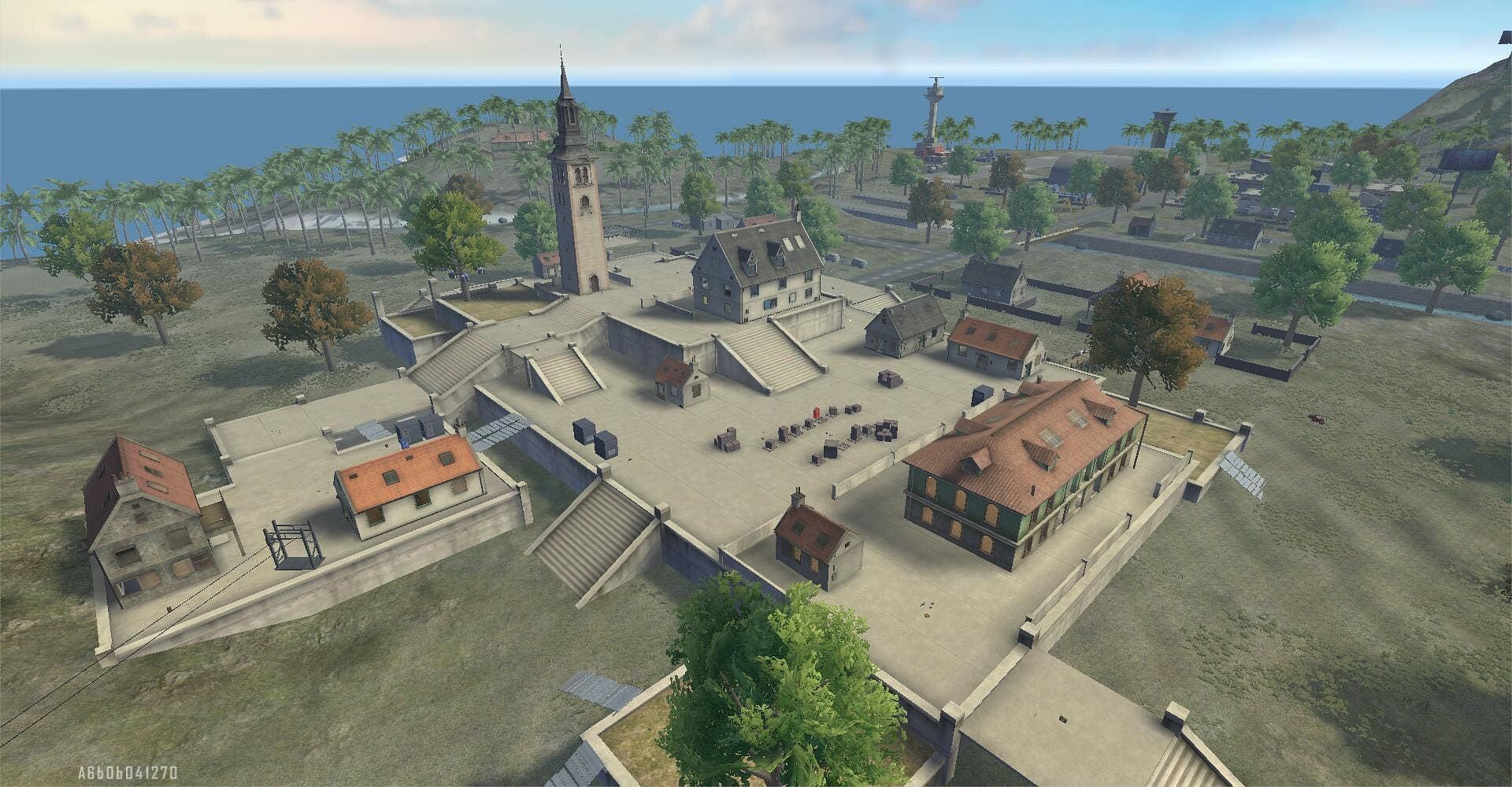Clock Tower in Bermuda is a risky location but offers decent cover (Image via Garena)