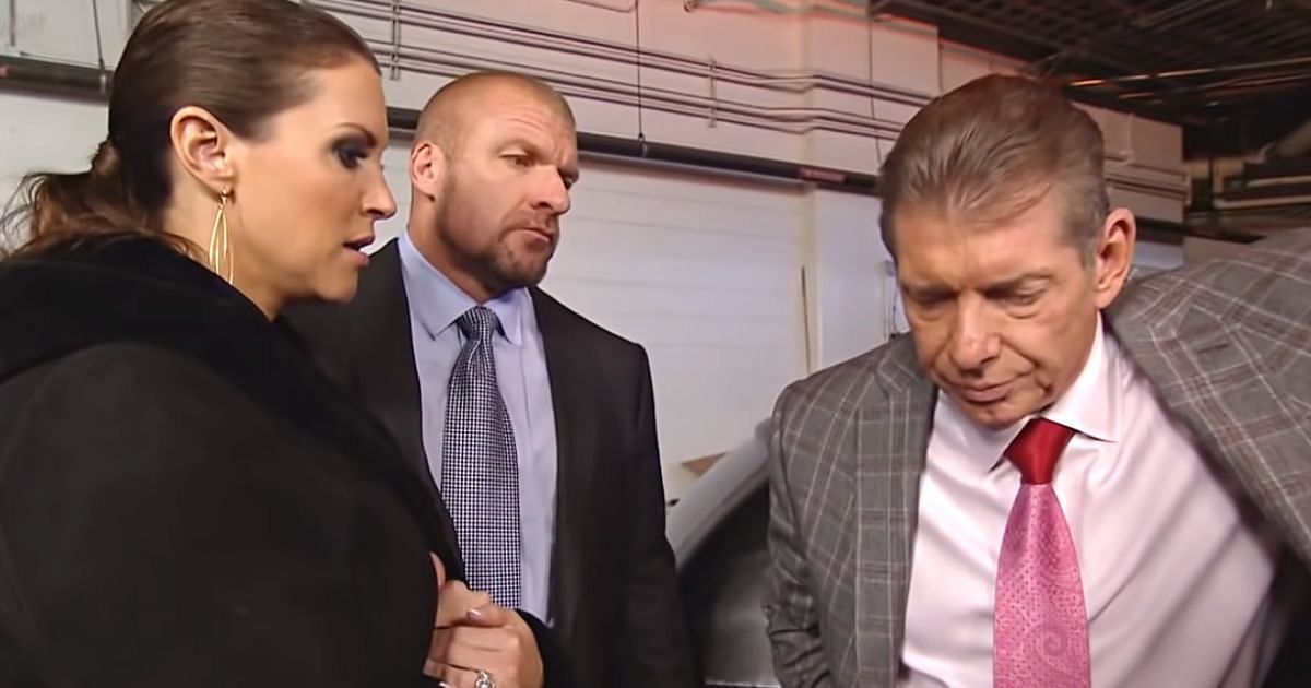 Stephanie McMahon, Triple H, and former CEO Vince McMahon.