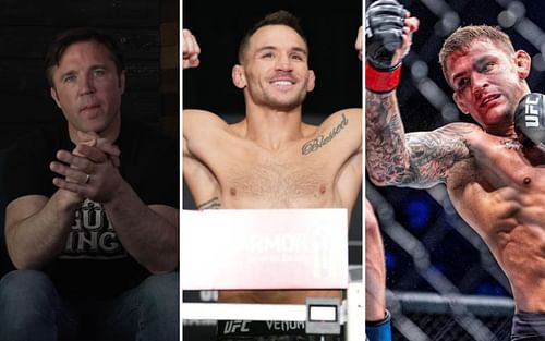 Chael Sonnen (L), Michael Chandler (M), and Dustin Poirier (R) [Images Courtesy: @sonnench, @mikechandlermma, and @dustinpoirier on Instagram]