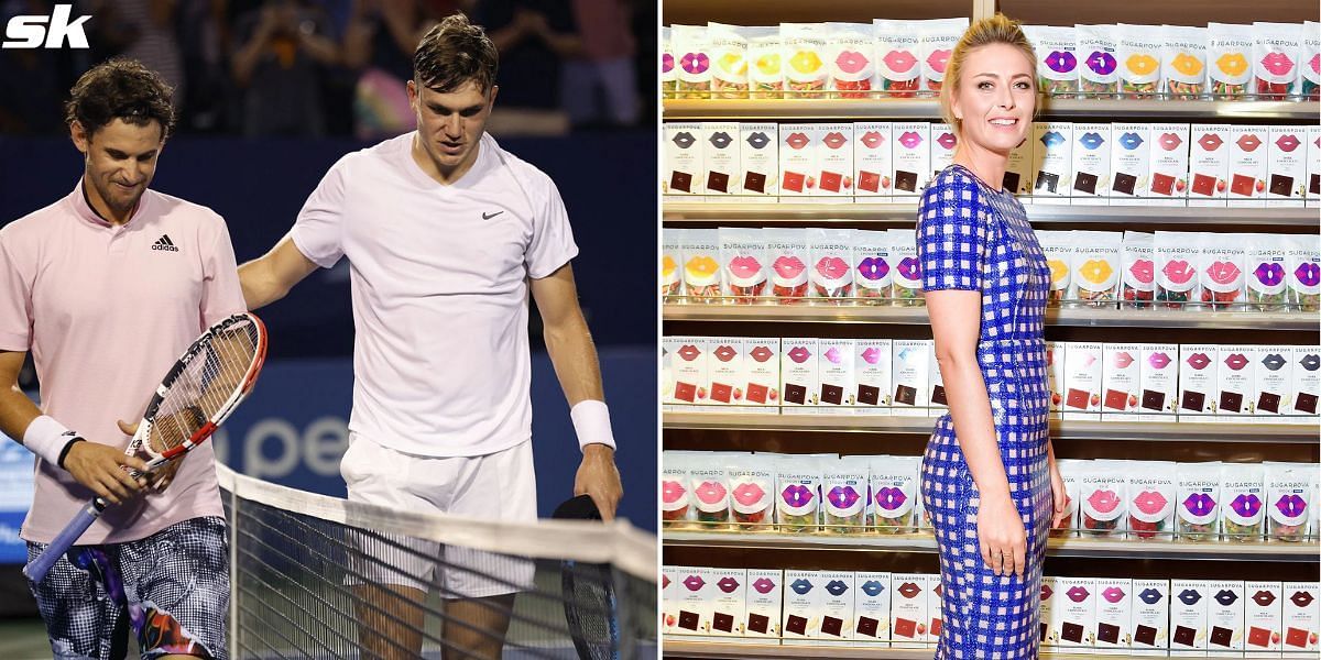 From L-R: Dominic Thiem, Jack Draper and Maria Sharapova.