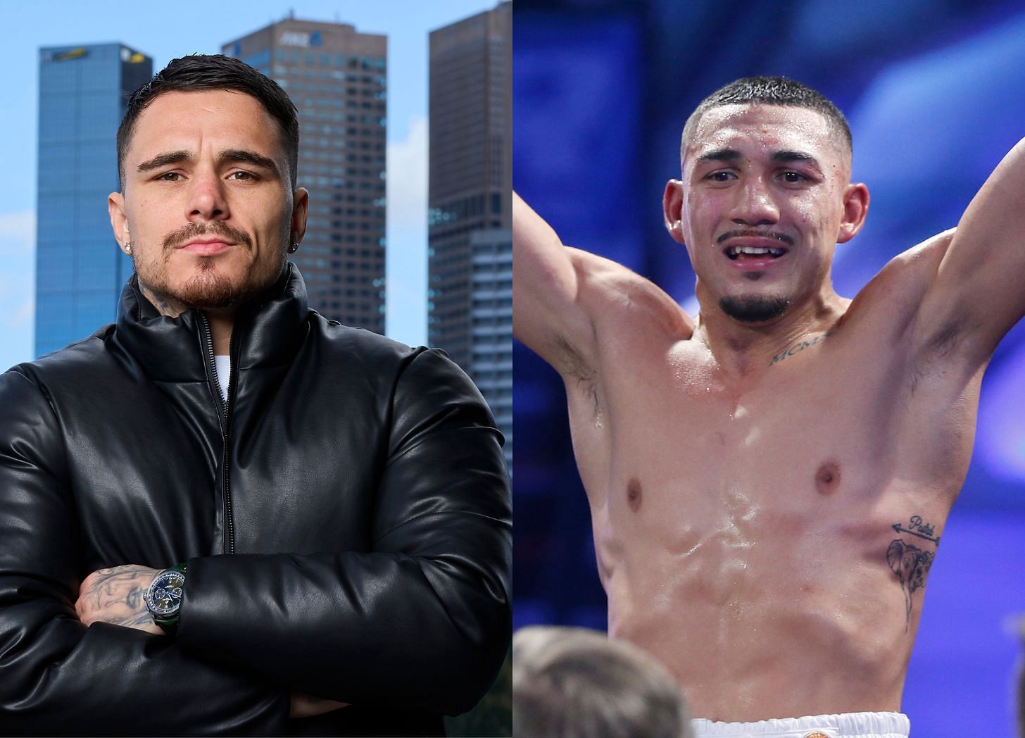 George Kambosos Jr (left), Teofimo Lopez (right)