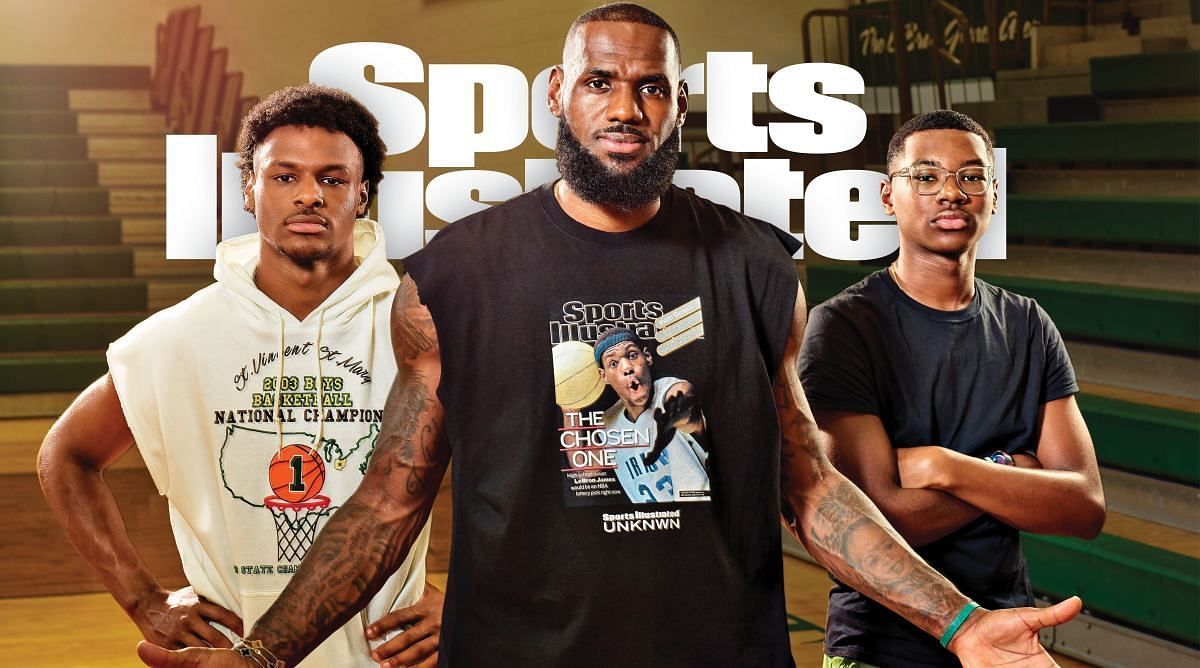 LeBron James gets featured on the cover of Sports Illustrated magazine with his sons. [Photo via Sports Illustrated]