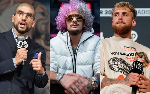 (L to R) Ariel Helwani, Sean O'Malley (via @sugaseanmma on Instagram) and Jake Paul 