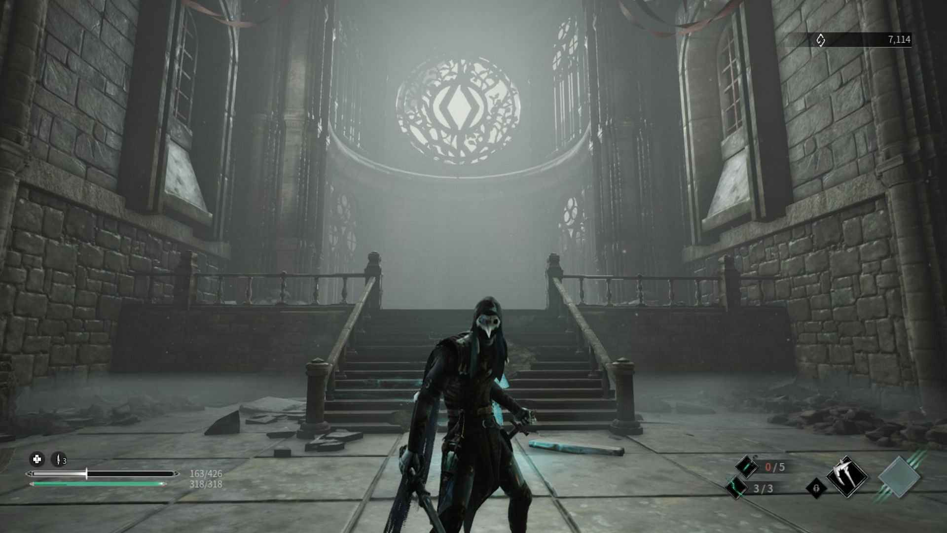 Some boss arenas are eerily reminiscent of the same in FromSoftware&#039;s Bloodborne (Image via Team17)