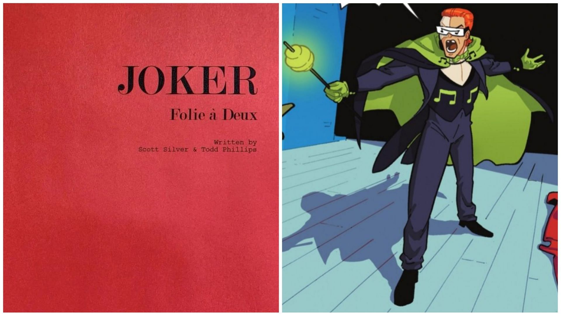 Joker: Folie &Agrave; Deux and Music Meister (Image via Warner Bros and DC Comics)