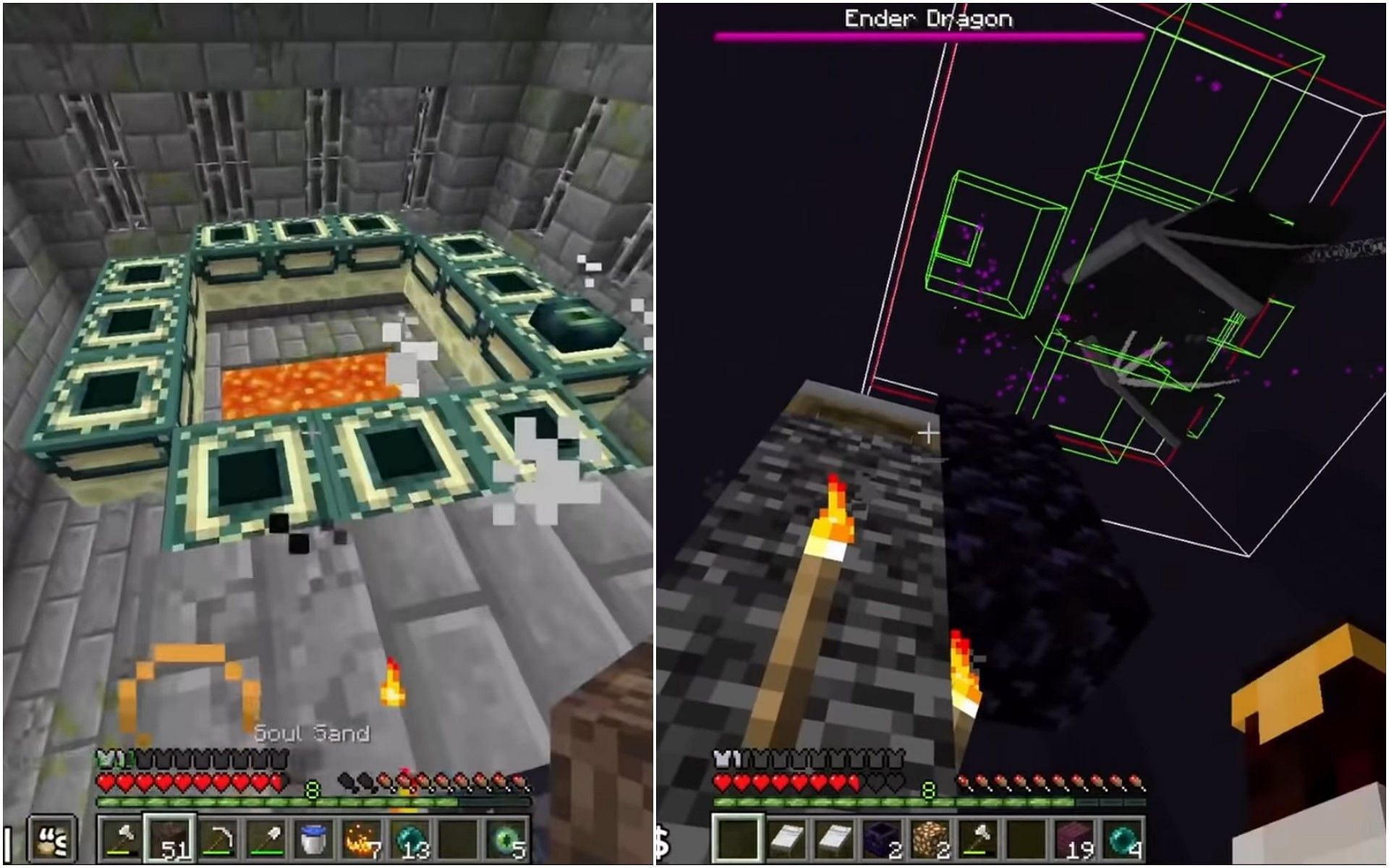 Cube1337x cleverly found the stronghold and defeated the Ender Dragon with beds and respawn anchors (Image via Sportskeeda)