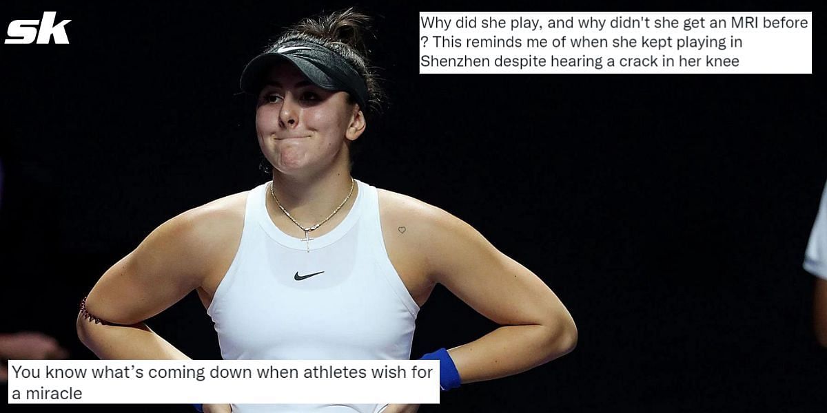 Tennis fans react to an injured Bianca Andreescu continuing her Silicon Valley Classic match