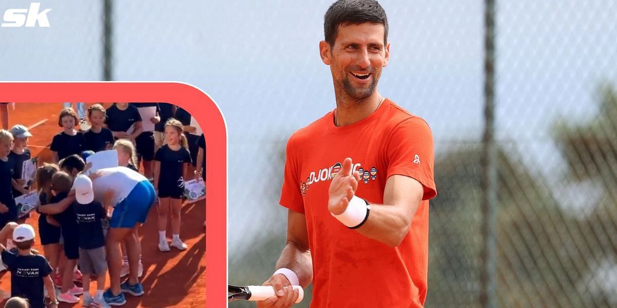 Novak Djokovic spends quality time with aspiring tennis champs