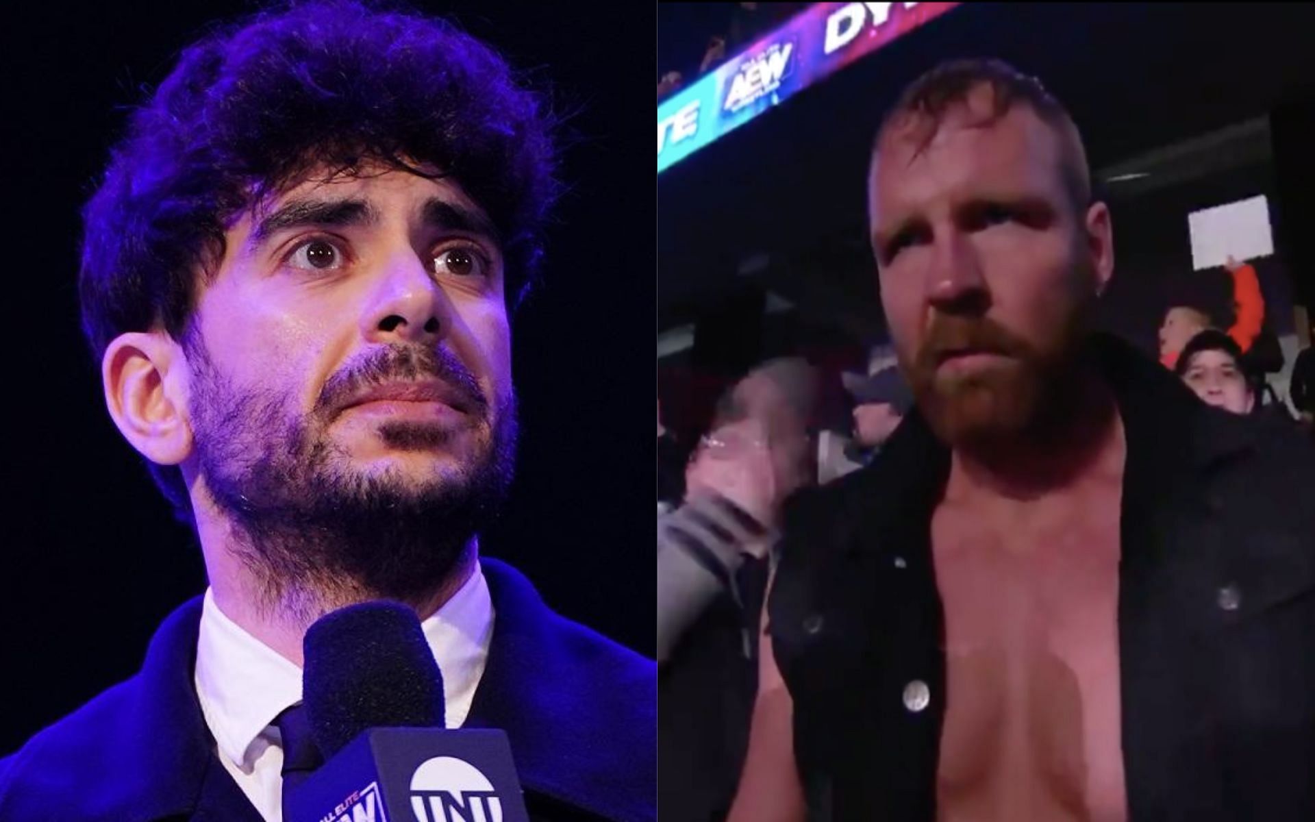 (Left): Tony Khan; (Right): Jon Moxley