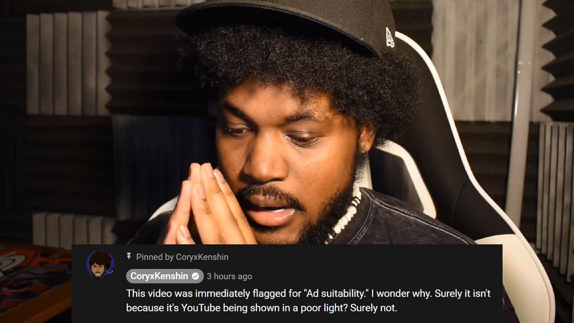 CoryxKenshin calls out YouTube for alleged racism in dealing out restrictions (Image via CoryxKenshin/YouTube)