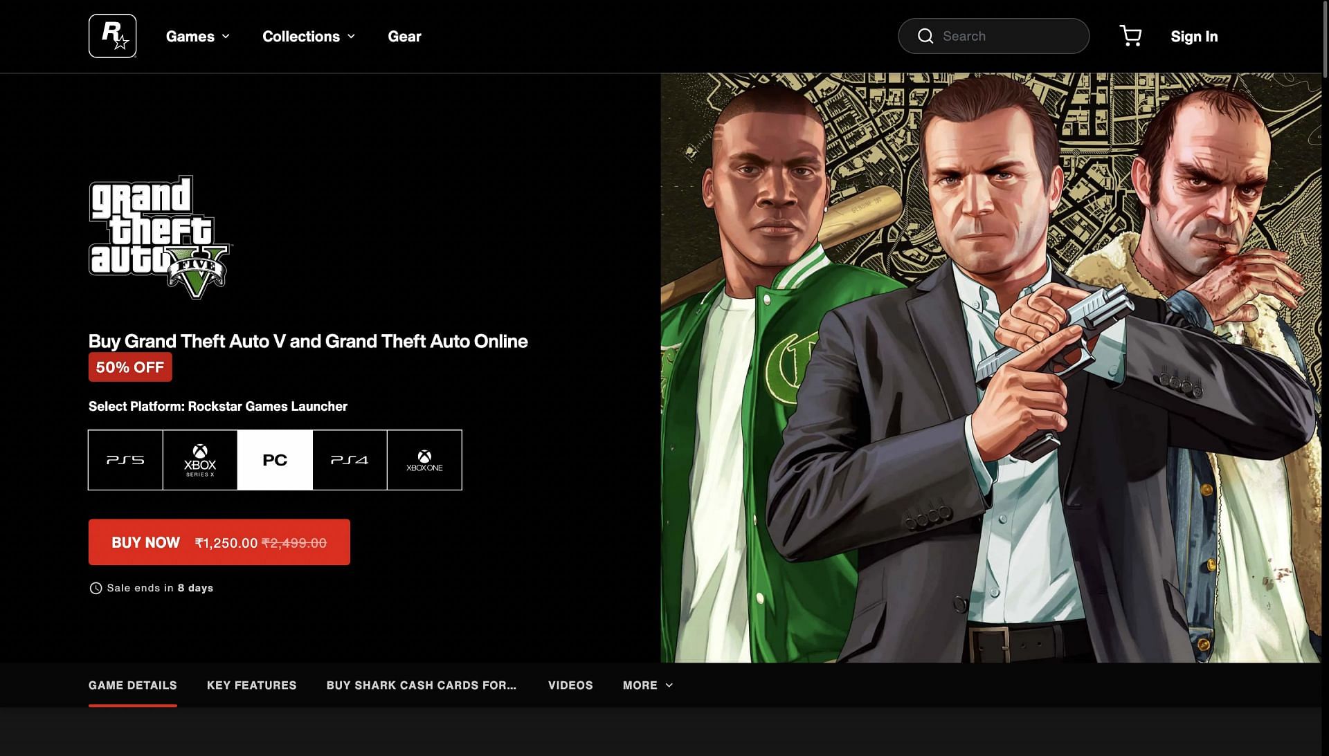 GTA 5 comes up on sale quite often (Image via Rockstargames.com)