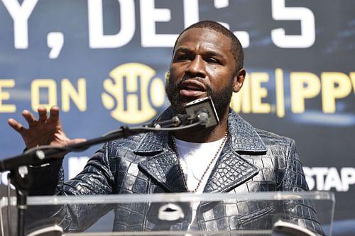 Floyd Mayweather at the Gervonta Davis vs. Rolando Romero press conference