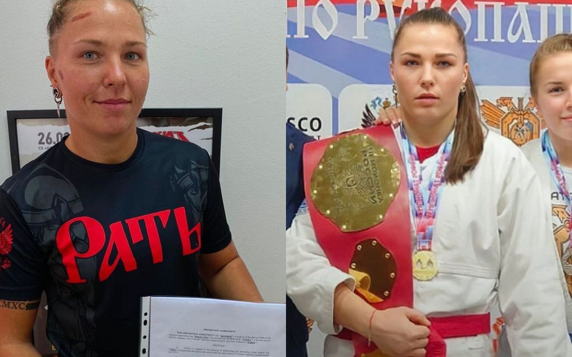 Irina Alekseeva (left and right) [Images courtesy of @slava_alex_mma on Instagram]