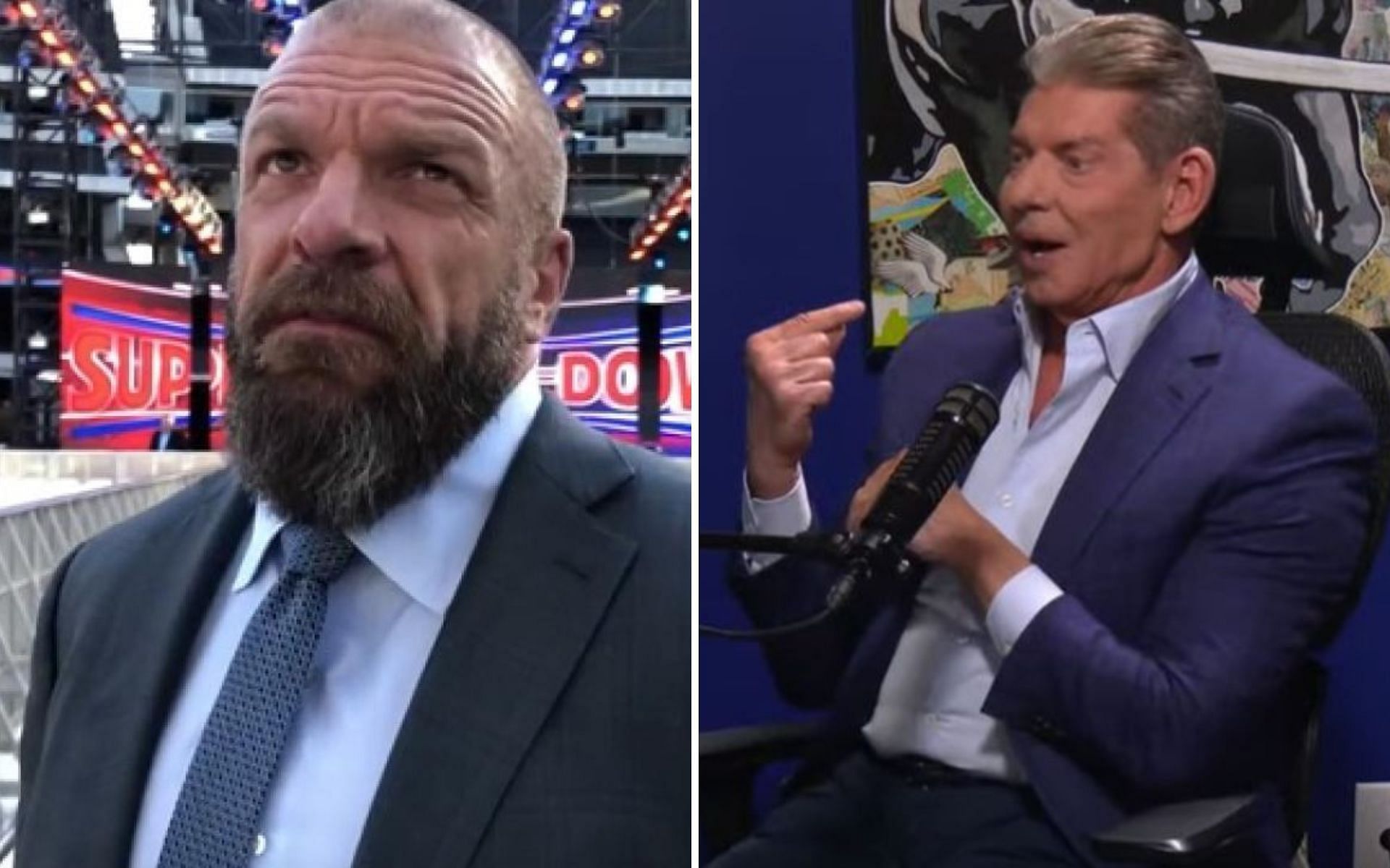 The Game (left); The former CEO and Chairman of WWE (right)