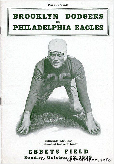 NFL Program: Brooklyn Dodgers vs. Washington Redskins (November 12, 1939)