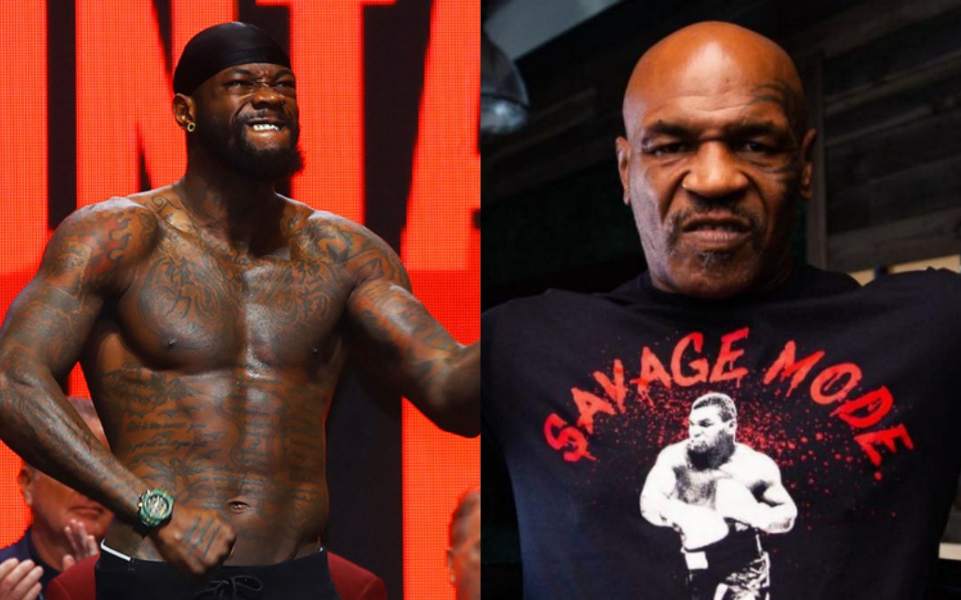 Deontay Wilder (left) and Mike Tyson (right)