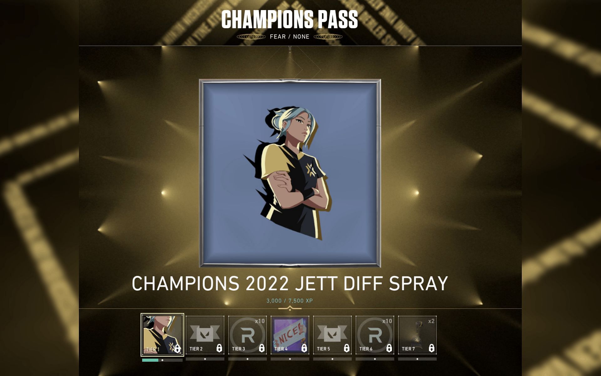 All tier rewards in Valorant Champions Pass (Image via Sportskeeda)